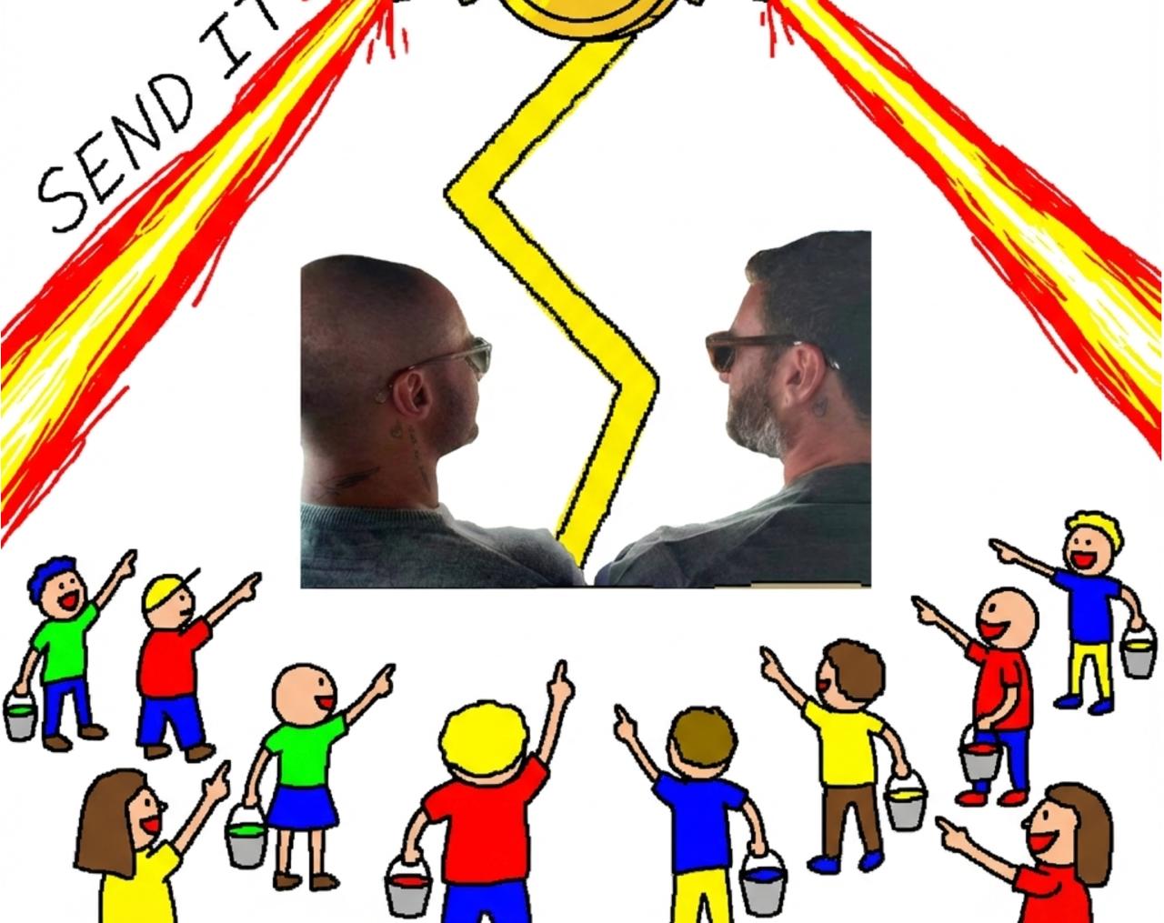 Send it meme with lightning bolt